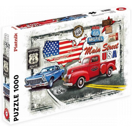 Puzzle Piatnik "Old Route 66", 1000 piese, dimensiune 68 x 48 cm, produs in Austria Puzzle Piatnik "Old Route 66", 1000 piese, dimensiune 68 x 48 cm, produs in Austria