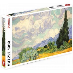 Puzzle Piatnik "Vincent van Gogh - Camp cu grau si chiparosi", 1000 piese, dimensiune 68 x 48 cm, produs in Austria